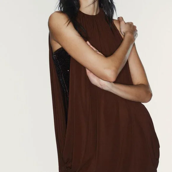 ZARA COMBINATION SEQUIN BUBBLE DRESS